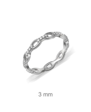 Mini Anillo Circonitas Plata Ley