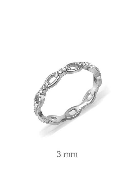 Mini Anillo Circonitas Plata Ley