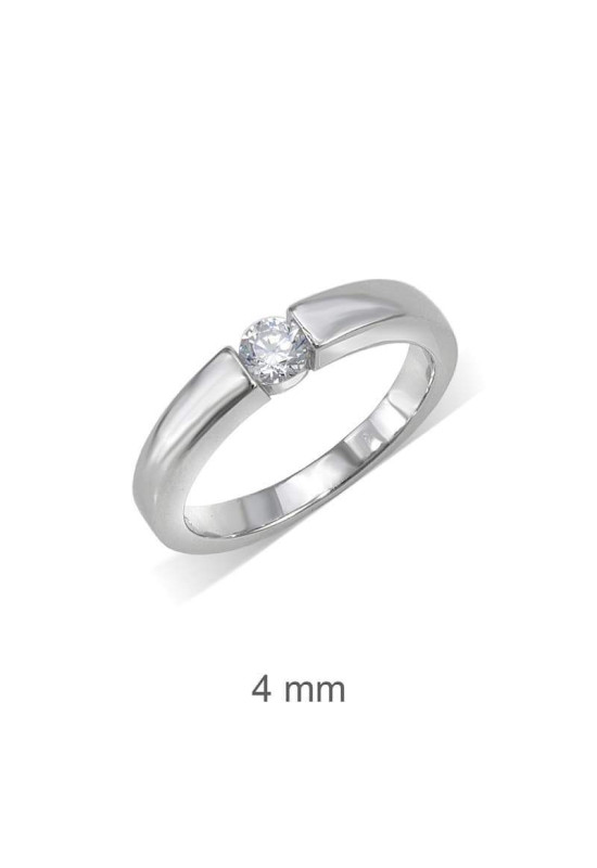 Anillo Compromiso Plata Ley y Circonita