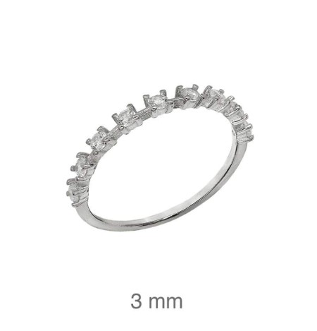 Mini Anillo Circonitas Plata Ley