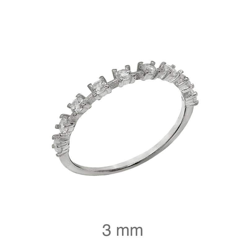Mini Anillo Circonitas Plata Ley