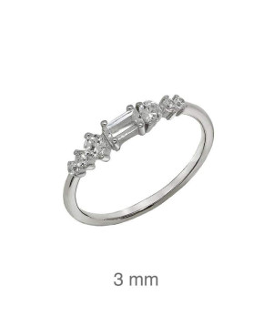 Mini Anillo Circonitas Plata Ley