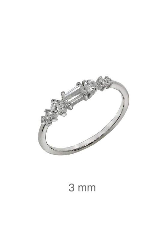 Mini Anillo Circonitas Plata Ley