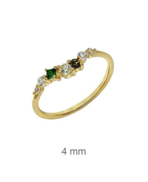 Mini Anillo Green Plata Ley con Baño de Oro