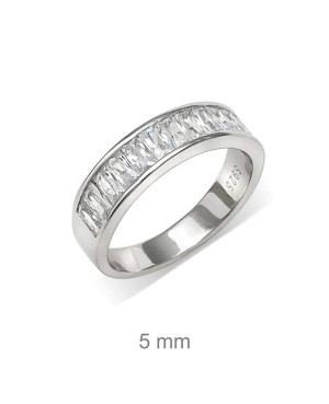 Anillo Circonitas Carril Plata Ley