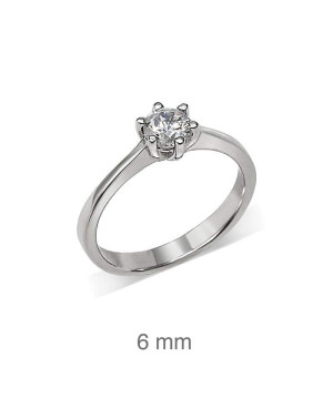 Anillo Compromiso Plata Ley y Circonita