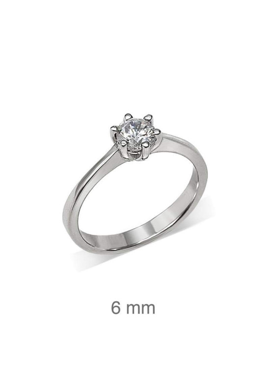 Anillo Compromiso Plata Ley y Circonita