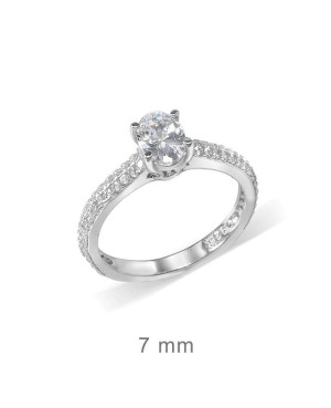 Anillo Compromiso Plata Ley y Circonitas