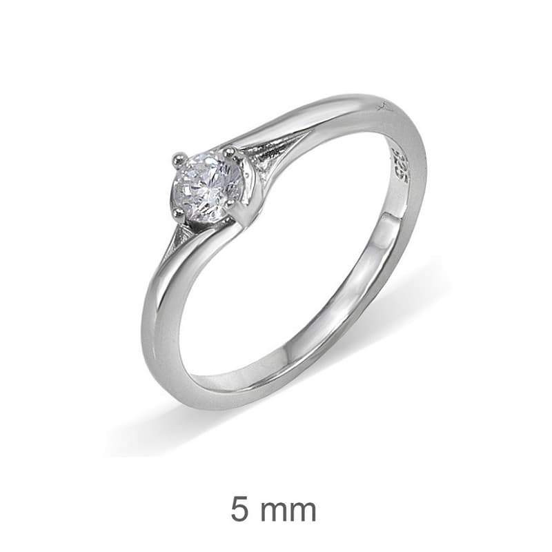 Anillo Compromiso Plata Ley y Circonita