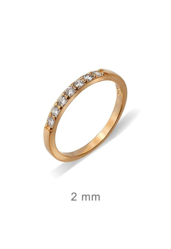 Mini Anillo Circonitas Plata Ley con Baño Rose Gold