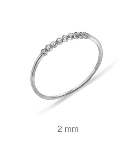 Mini Anillo Circonitas Plata Ley