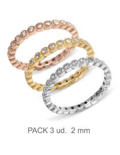 Pack 3 Anillos Tricolor Plata