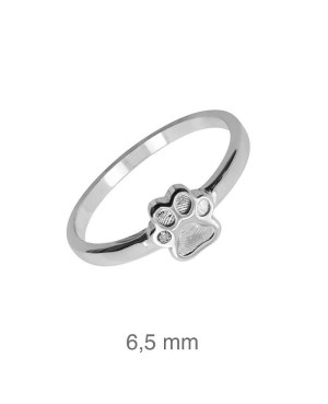 Anillo Huella Perro Plata Ley