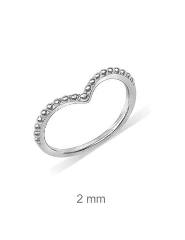 Mini Anillo Punta Dots Plata Ley