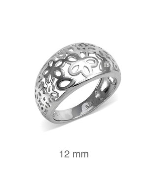 Anillo Calado Flores Plata Ley