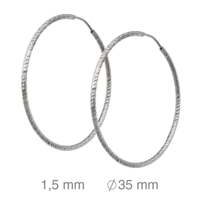 Pendientes Aros 1.5x35mm Plata Ley