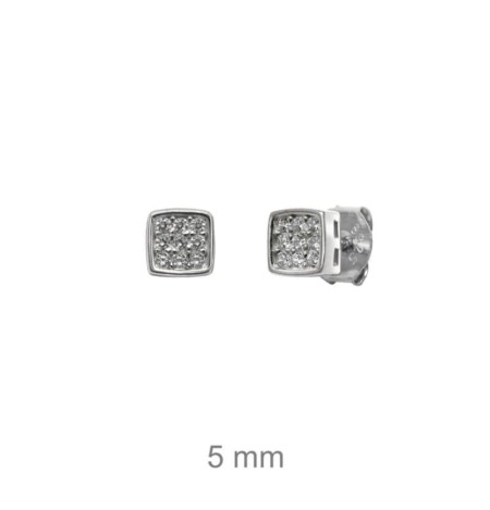 Pendientes Cuadrados con Circonitas de Plata Ley