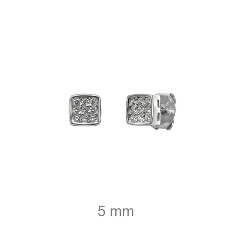 Pendientes Cuadrados con Circonitas de Plata Ley