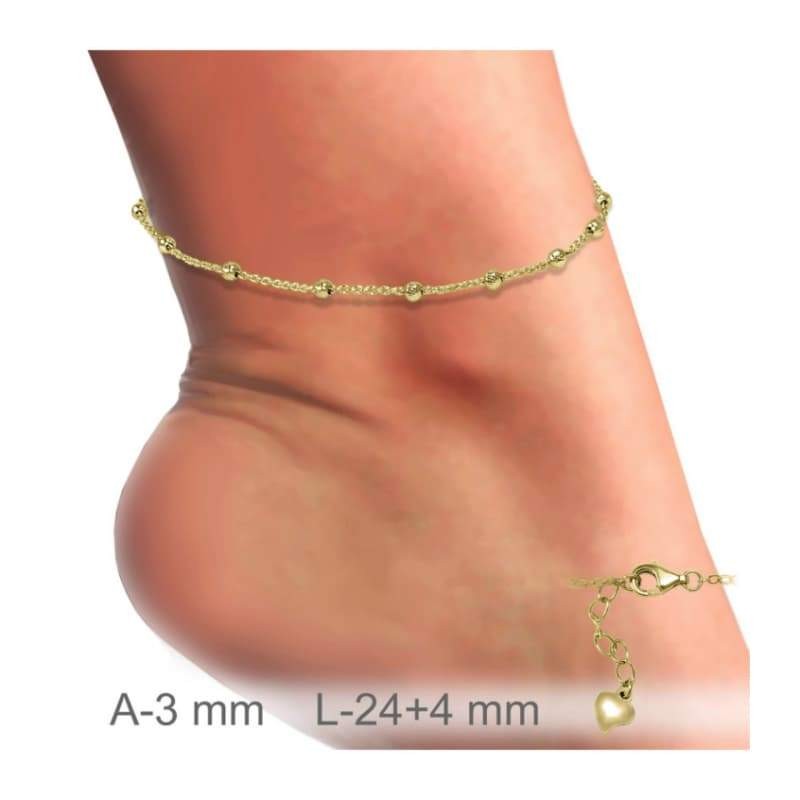 Tobillera Bolitas de Plata Ley B.Oro