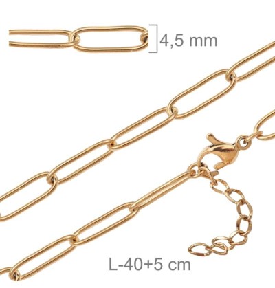 Cadena 40cm de Acero Dorado