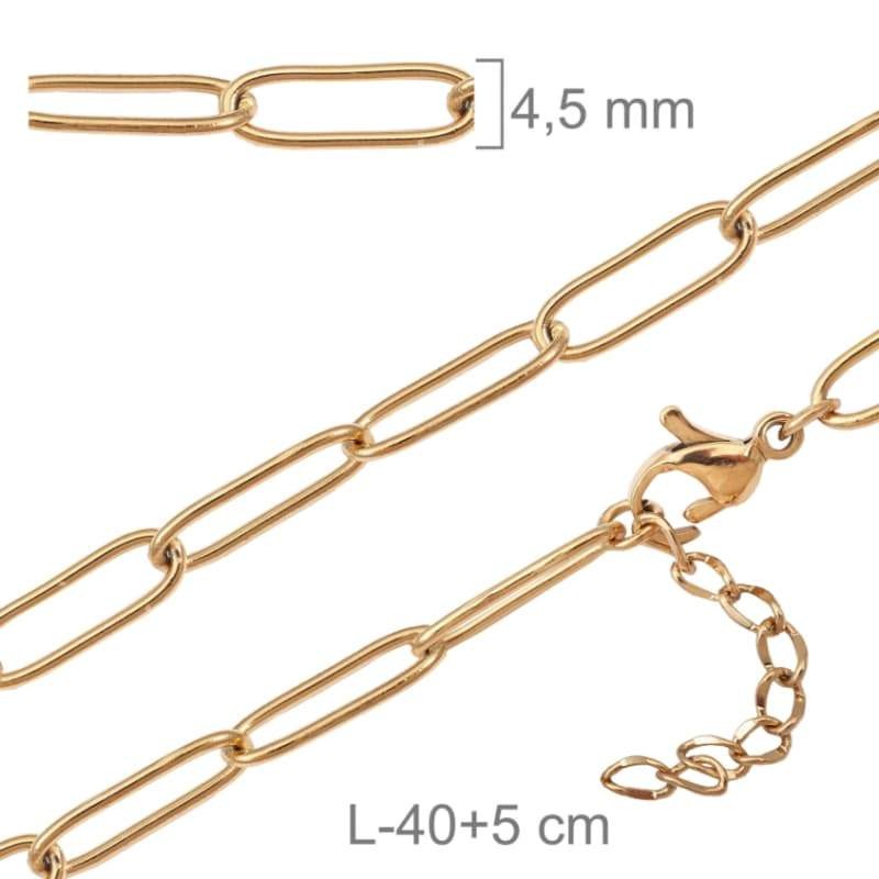 Cadena 40cm de Acero Dorado