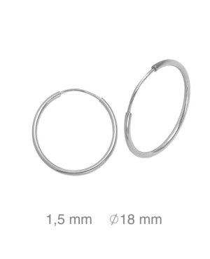 Pendientes Aros 1.5x18mm Plata Ley