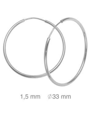 Pendientes Aros 1.5x33mm Plata Ley