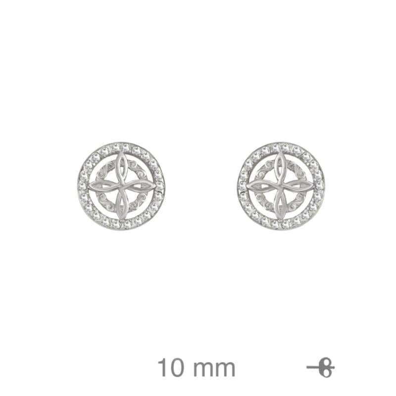 Pendientes Nudo de Bruja con Circonitas de Plata Ley