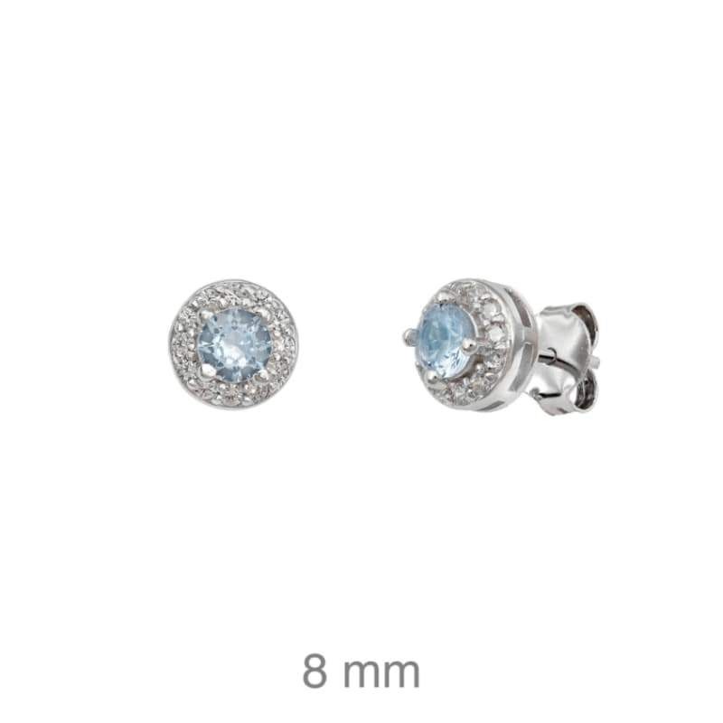 Pendientes con Circonita color Aguamarina en Plata Ley