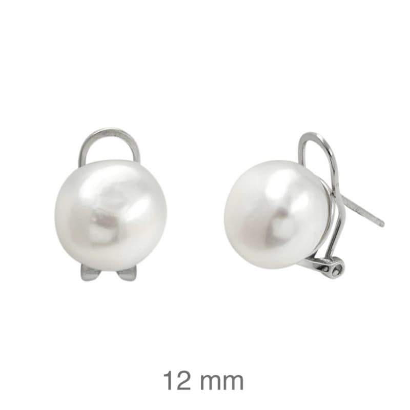 Pendientes Omega de Perlas en Plata Ley