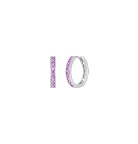 Pendientes Marea en Plata Ley con Circonitas Lila