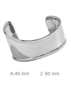 Brazalete Asimétrico Ancho en Acero