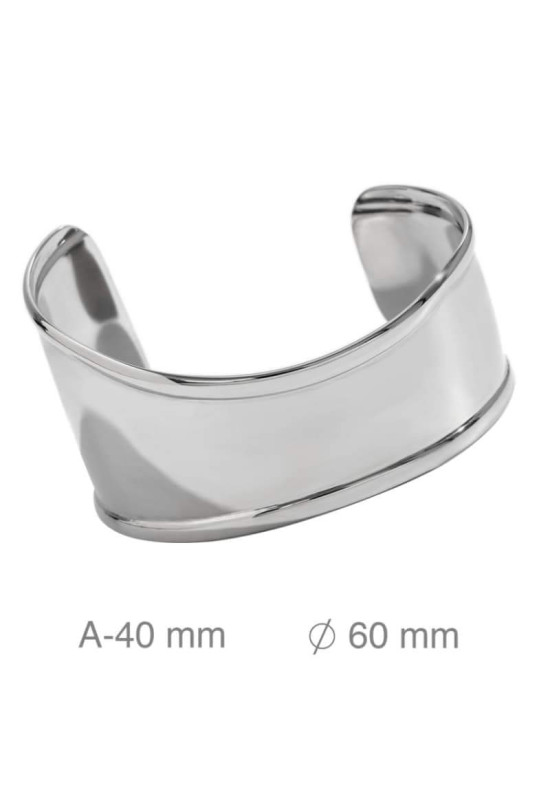 Brazalete Asimétrico Ancho en Acero