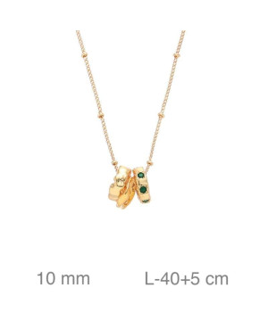 Collar con tres Anillos en Acero Dorado