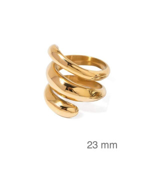 Anillo Espiral de Acero Dorado