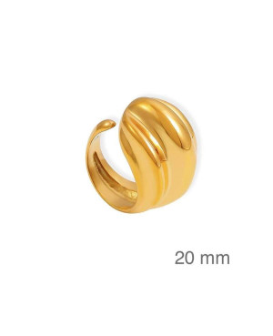 Anillo Asimétrico en Acero Dorado