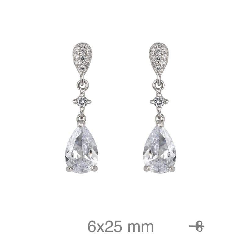 Pendientes Largos con Circonitas en Plata Ley