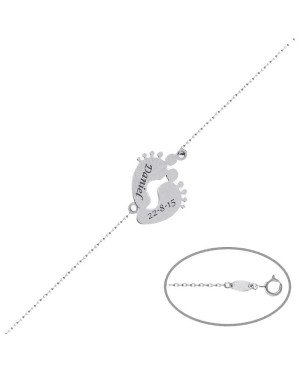 Pulsera Pies Plata Ley