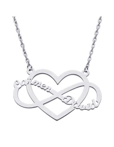 Collar Infinito + Corazón Plata Ley