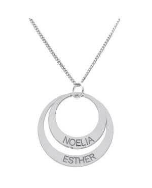 Collar 2 Círculos Plata - 26mm