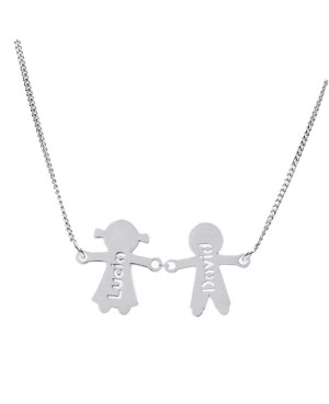 Collar Nombre Niña + Niño Plata Ley