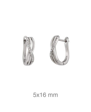 Pendientes Cruzados con Circonitas Plata Ley