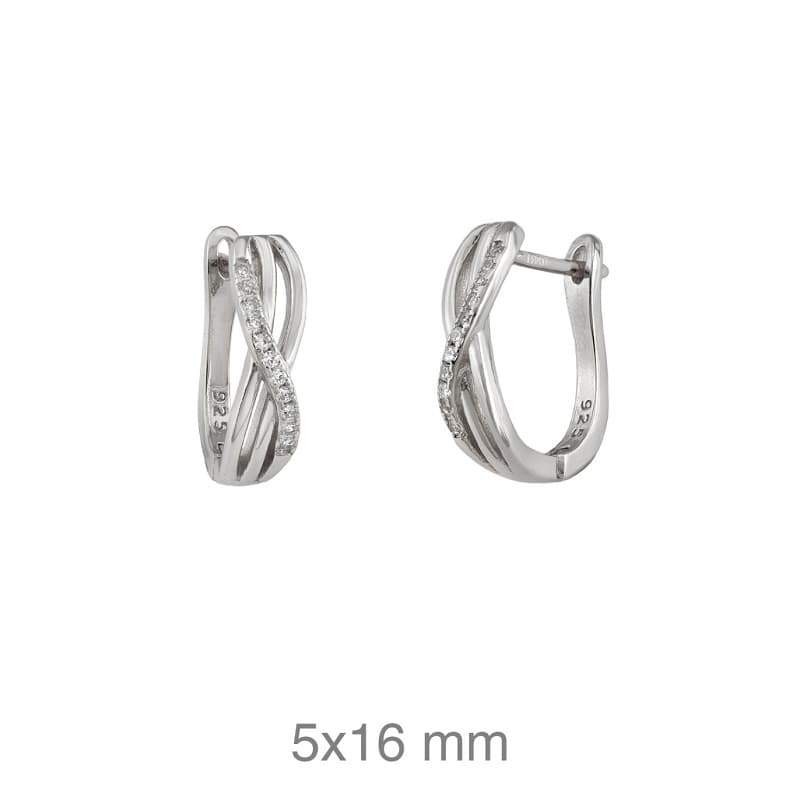 Pendientes Cruzados con Circonitas Plata Ley