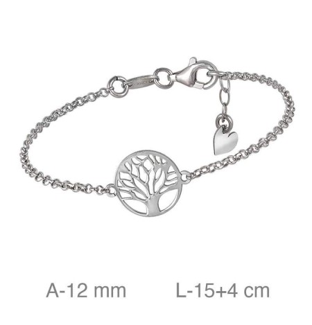 Pulsera del Árbol de la Vida de Plata Ley