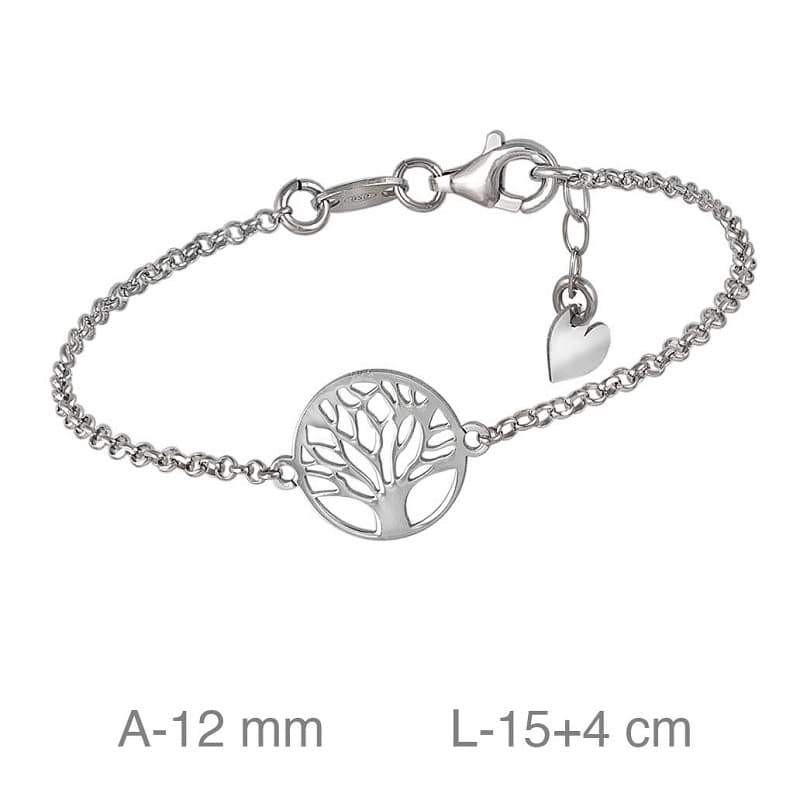 Pulsera del Árbol de la Vida de Plata Ley