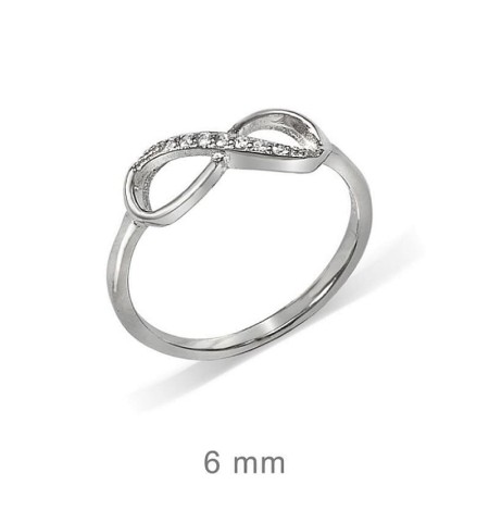 Anillo de Infinito y Circonitas en Plata Ley