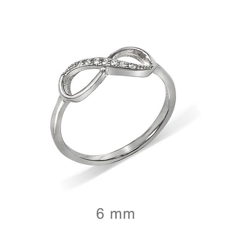 Anillo de Infinito y Circonitas en Plata Ley
