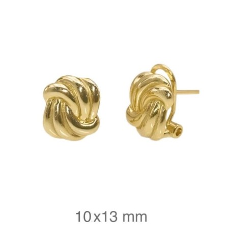 Pendientes Omega de Plata Ley con Baño de Oro