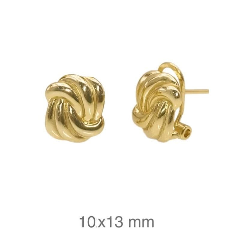 Pendientes Omega de Plata Ley con Baño de Oro
