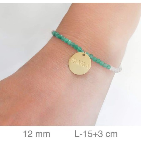 Pulsera Mama con Piedras Verdes en Plata Ley